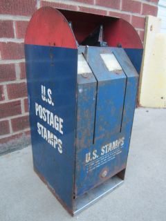 Vintage US POSTAGE STAMPS Vending Machine   Post Office Mailbox Design
