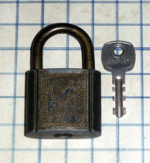 Antique Vtg old Brass Rustless Slaymaker Art Deco Skeleton key lock 