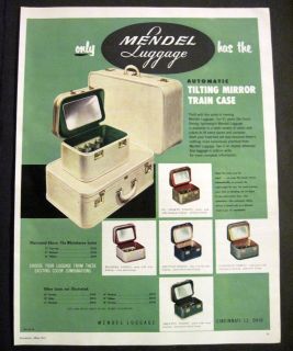 Vintage 1955 Images of Mendel Luggage & Train Case 6 Styles 50s Print 