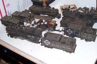 AMERICAN FLYER TRAIN PARTS LOCOMOTIVE & TENDER PARTS ALL FOR PARTS 