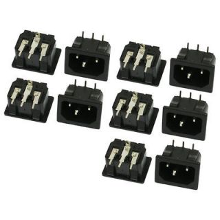 10 x 3 Pin IEC 320 C14 Inlet 90 Degree AC Power Entry Module Plug Male 