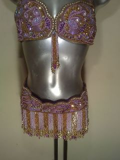 purple gold belly dance costume belts set 5 pieces samba dancer belts 