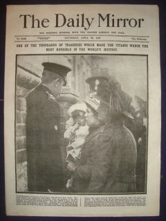   SINKS DISASTER REPRINTED DAILY MIRROR APRIL 20 1912 NEWSPAPER 4 1912