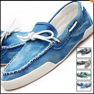 2012 NWT Mens Zapato Del Boat Shoes Jeans Canvas Slip On Flats Loafer