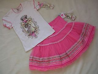   Pink Tulle Ribbon Dress Skirt Angel Doll Crown Top 134 9 140 10 128 8