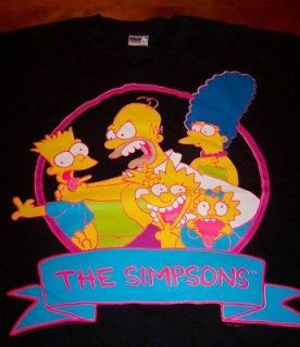 VINTAGE THE SIMPSONS FAMILY T Shirt MEDIUM NEW Homer Bart Lisa Marge 