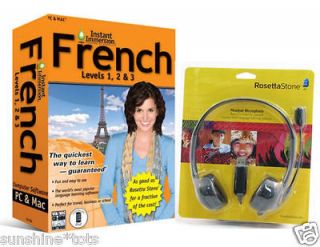 NEW Language Software Instant Immersion French AND Rosetta Stone USB 