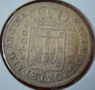 Portugal 400 Reis 1795 AU COROA ALTA Excellent Coin