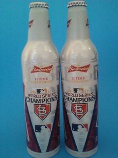   St Louis Cardinals World Series 2011 Budweiser Aluminum Bottles Empty