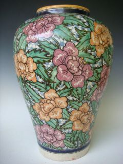 HUGE vintage Mexican Puebla Talavera ceramic vase by RUGERIO 17 1/2 
