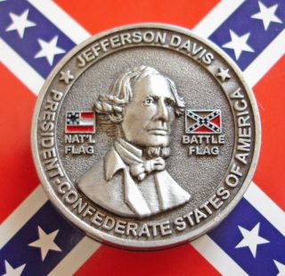 AMERICAN CIVIL WAR CONFEDERATE PRESIDENT JEFFERSON DAVIS COIN IN CARD 