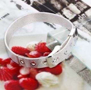  wholesale solid silver fashion weave cuff bracelet +box 