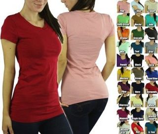Pick Your Comfy Soft Knit Shortsleeve Crewneck T Shirt Top Blouse Long 