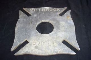 Vintage Millbrook NY NJ Fire Engine Co 2 Sign Insignia