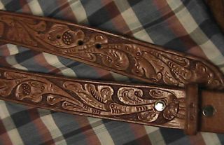   TOOLED leather WESTERN BELT w/ NAME jan NELL alden McCALL EAGLE cowboy