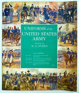 UNIFORMS OF THE US ARMY H. A. OGDEN GROUP 7 COLOR LITHOGRAPHS IN 