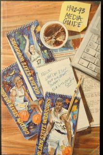 1992 93 Golden St Warriors Media Guide Chris Mullin Billy Owens Tim 