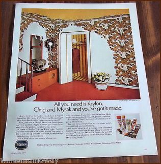 1971 KRYLON Spray Paint~Cling & Mystic Tape Home Decor Photo AD