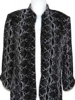 NWT Alex Evenings 3/4 Sleeve Snakeskin Printed Jacket REGULAR