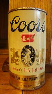 Coors Banquet beer Golden Colorado 60s flat top can 12 oz.