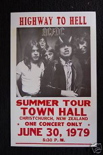 AC/DC Tour Poster Highway to hell 1979 New Zealand
