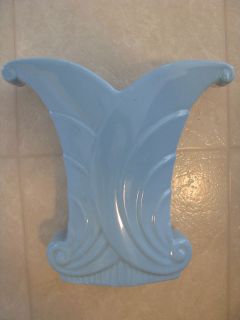 Vintage Abingdon Pottery Blue Vase Art Deco Geometric