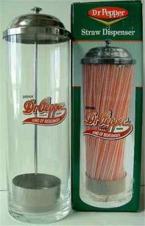 DR. PEPPER STRAW HOLDER SODA COLLECTIBLE NEW VINTAGE LOOKING DISPENSER
