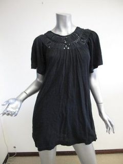 Phillip Lim Black Short Sleeve Crochet Neck Mini Dress S