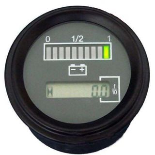 12 Volt battery indicator & hour meter Gauge  Tri color