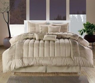 piece Luxury Queen Comforter Bedding Set  SVLL. Beige