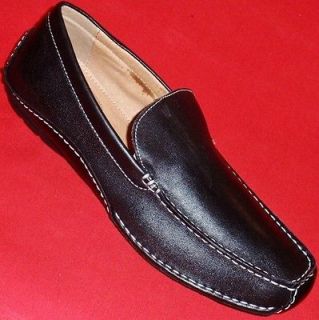 NEW Mens APT. 9 ROB Black Leather Loafers Slip On Casual/Dress Shoes