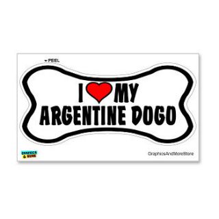 Argentine Dogo Love My Dog Bone   Window Bumper Locker Sticker