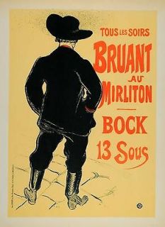 1951 Aristide Bruant Mirliton Toulouse Lautr​ec Litho.   ORIGINAL