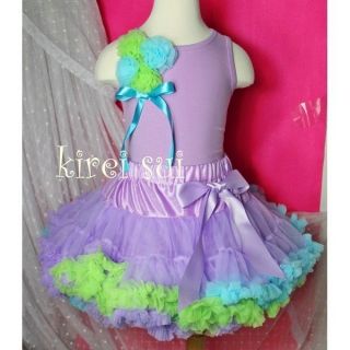 Ariel Princess Rainbow Lavender Lime Green Blue Pettiskirt Party Tutu 