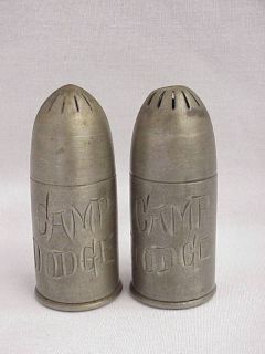 Antique Marked Camp Dodge Iowa Salt And Pepper Shakers
