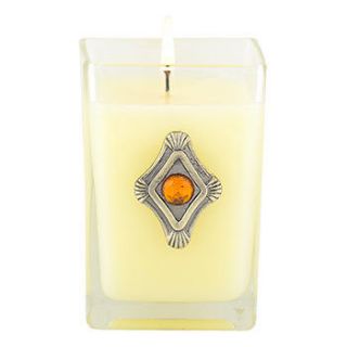 Aromatique Orange & Evergreen Scented 12 oz.(340g) Cube Candle in 