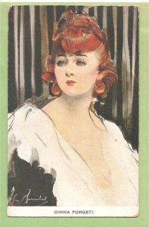 Vtg PC BEAUTIFUL RED HEADED WOMAN A/S Barribal