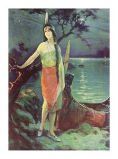 Charles Relyea, 210 ~ Indian Maiden Print ~ Moon ~ 1925