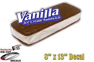 Vanilla Ice Cream Sandwich 8x13 Decal for Ice Cream Truck or Treat 
