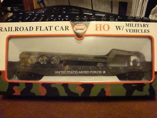 HO Model Power US ARMY Military 51 FLAT W/Low Boy Trailer#8652