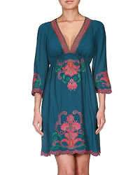 Western Design Turquoise Flying Tomato Embroidered Babydoll Cowgirl 