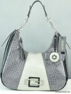 NWT Handbag GUESS Bourgeois Satchel Ladies Taupe Multi Authentic USA