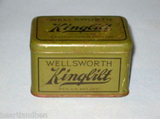 Vintage Wellsworth Kingbilt American Optical Co. Tin Box