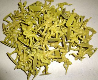 Lot of 80 Light Green Plastic Army Men 1.75 Bulk Action Figures Toy 
