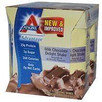 Atkins, Advantage, Milk Chocolate Delight Shake, 4 Shakes