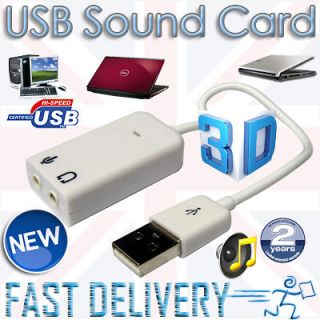   3D Virtual 7.1 Channel Audio Sound Card MIC Speakers PC Laptops Mac