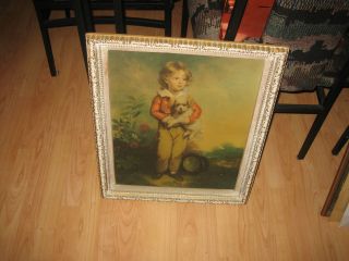Vintage Framed Print On Canvas Board, The Boy (Master Simpson)