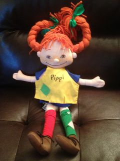 soft toys plush pippi longstocking doll 17 stuffed animal yarn hair