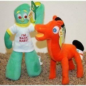 Set of 10 Gumby and Pokey Plush Dolls Mint with Tags