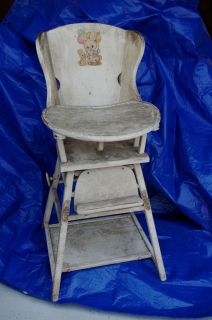 VINTAGE FARM FRESH BABY CHILD HIGH CHAIR WING BACK COMBINATION GO CART 